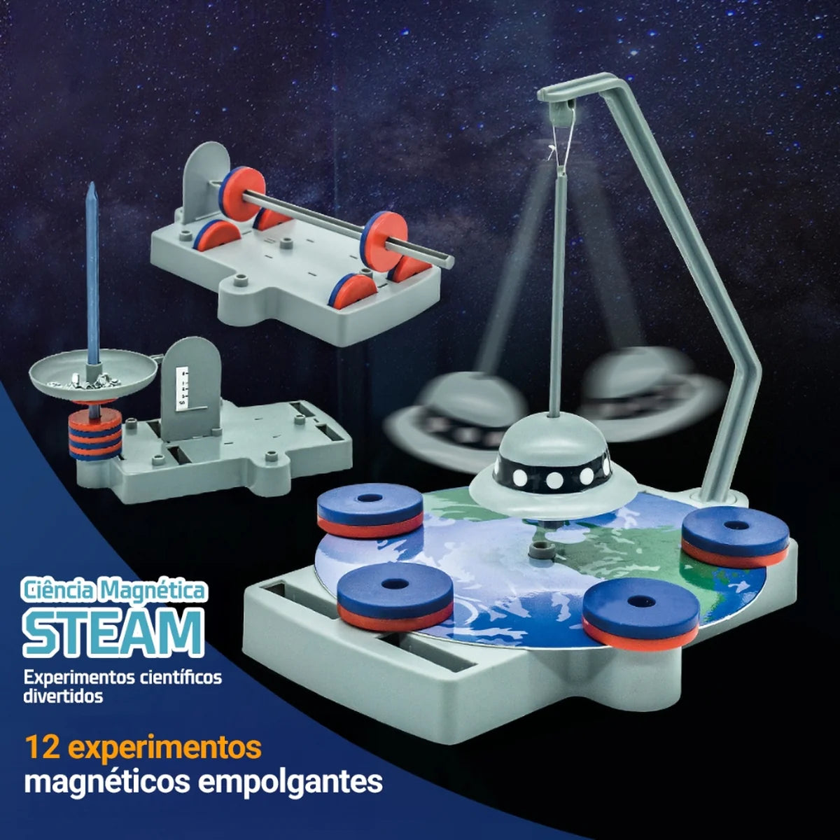 Brinquedo Educativo para crianças STEM Ímã de Montar 12 em 1 Experimento de Educação Científica Infantil Ciência