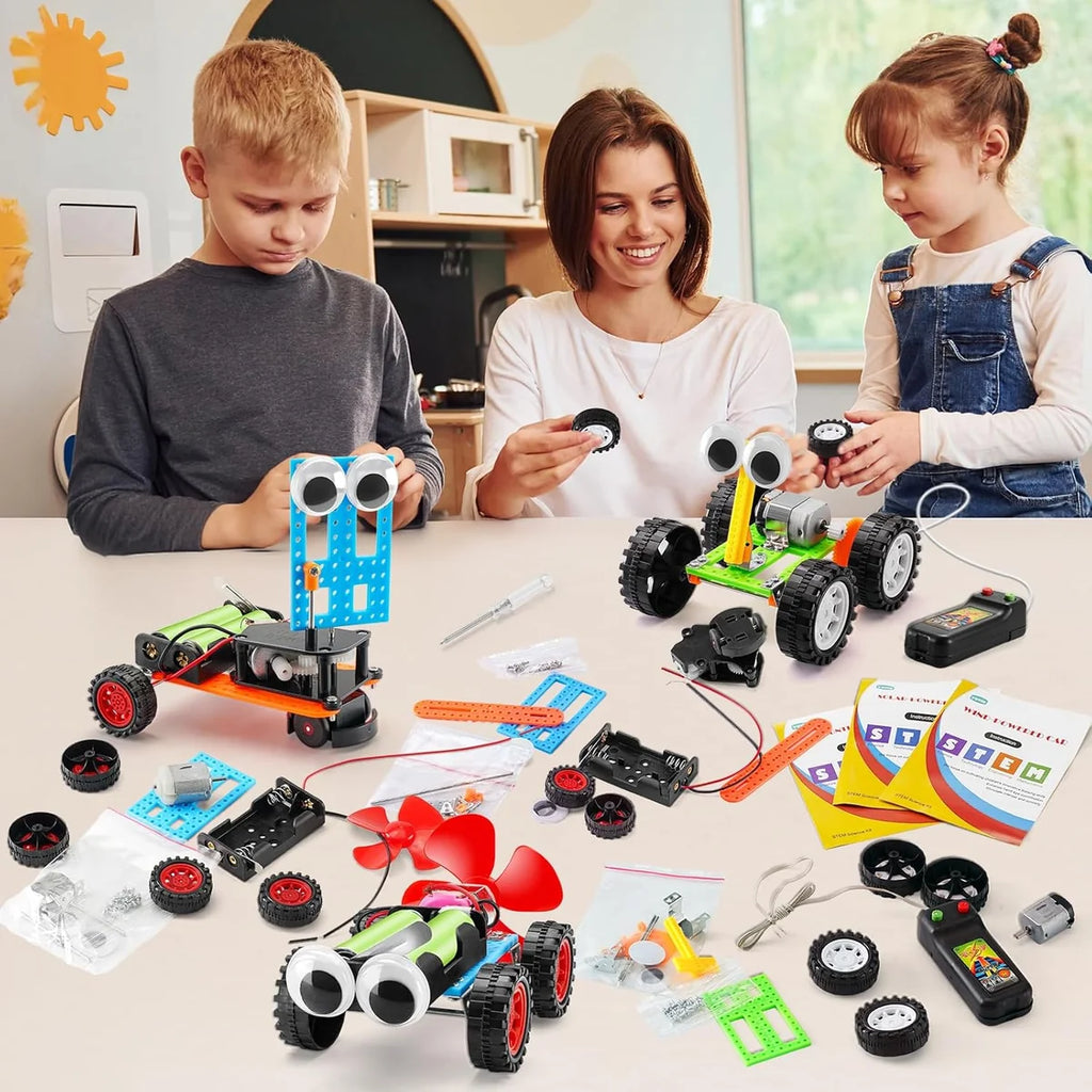 Bloco de Montar Infantil Robótica Robô Educacional de Ciências 5 em 1 à Pilha Brinquedo Educativo de Encaixar para Crianças