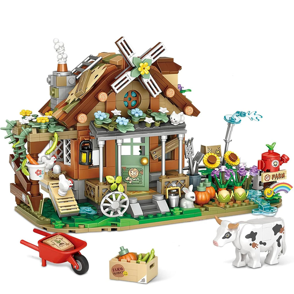Bloco de Montar Fazenda Puzzle 899 Peças de Encaixar Crianças Adulto Adolescentes Infantil Bloco de Construção Decoração Colecionador