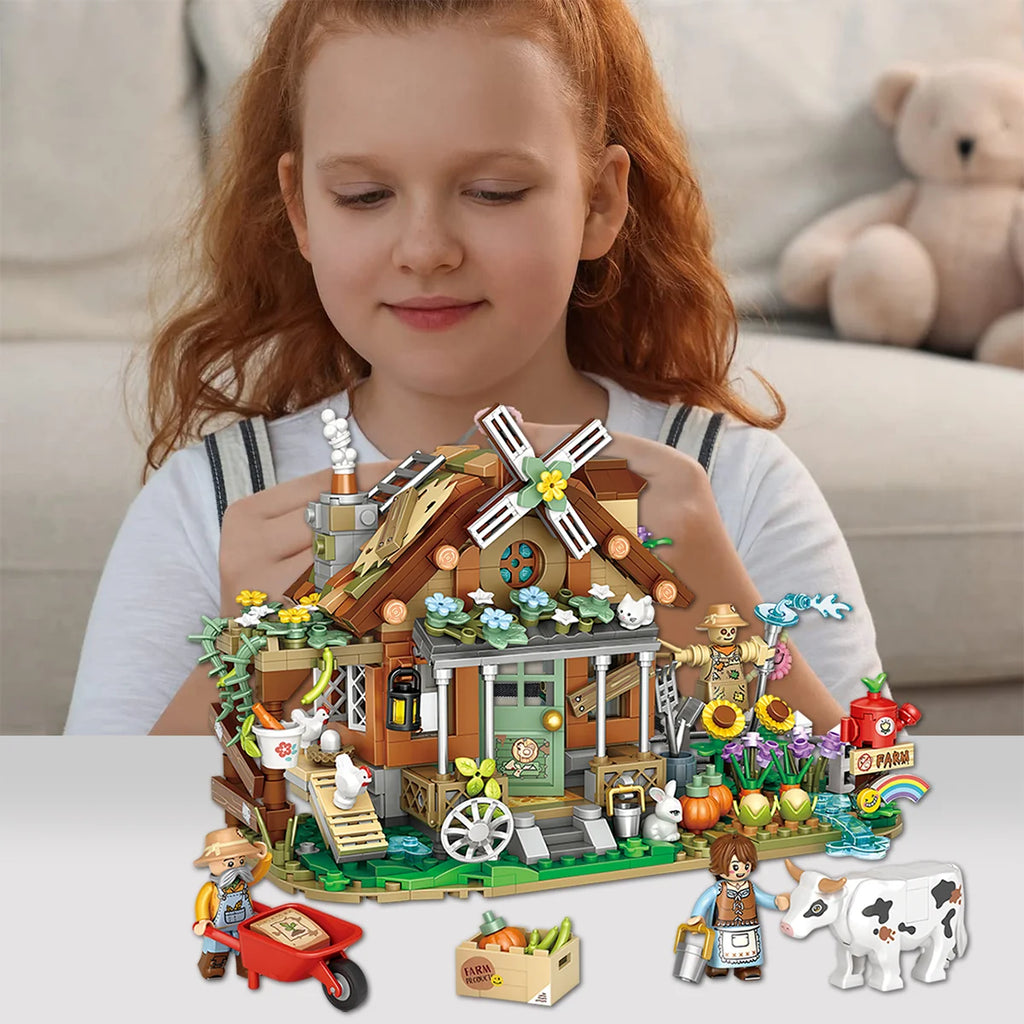Bloco de Montar Fazenda Puzzle 899 Peças de Encaixar Crianças Adulto Adolescentes Infantil Bloco de Construção Decoração Colecionador