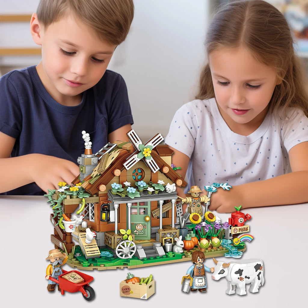 Bloco de Montar Fazenda Puzzle 899 Peças de Encaixar Crianças Adulto Adolescentes Infantil Bloco de Construção Decoração Colecionador