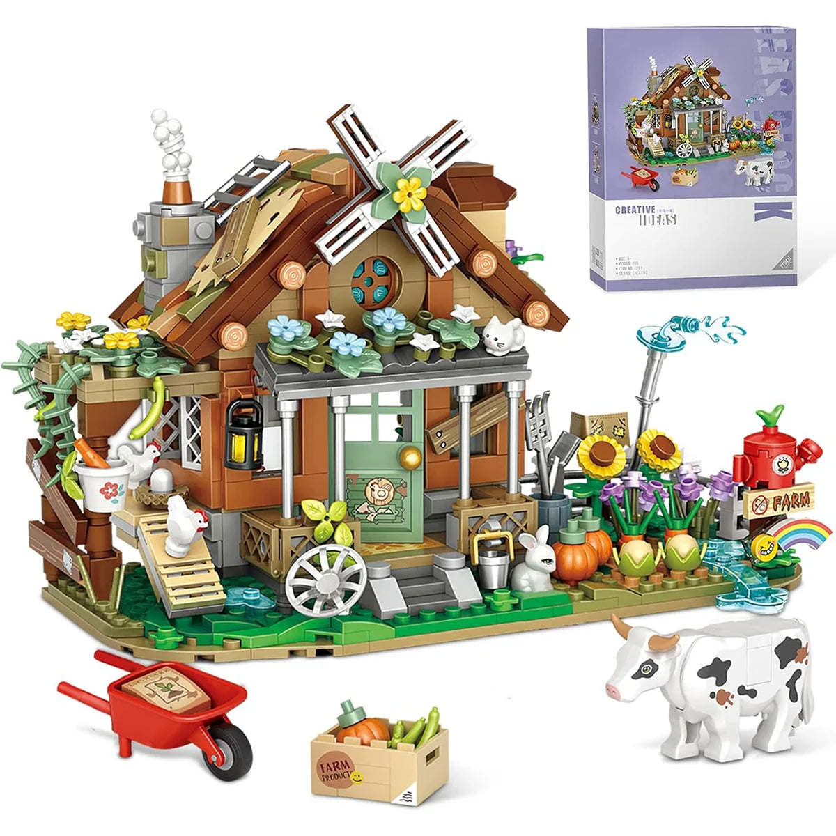 Bloco de Montar Fazenda Puzzle 899 Peças de Encaixar Crianças Adulto Adolescentes Infantil Bloco de Construção Decoração Colecionador