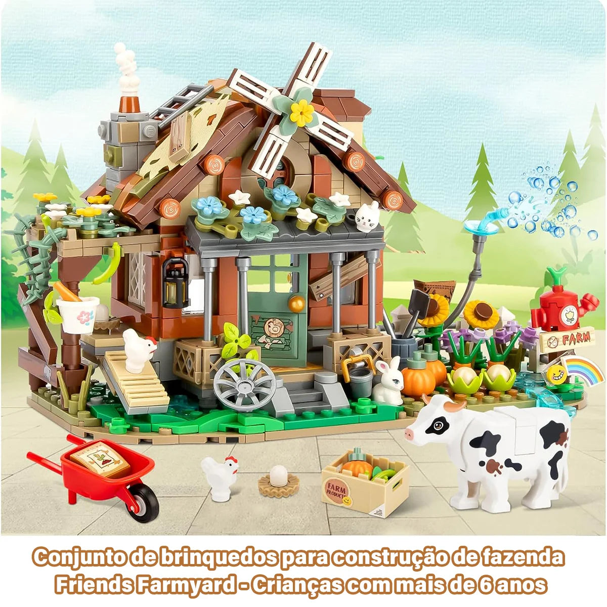 Bloco de Montar Fazenda Puzzle 899 Peças de Encaixar Crianças Adulto Adolescentes Infantil Bloco de Construção Decoração Colecionador