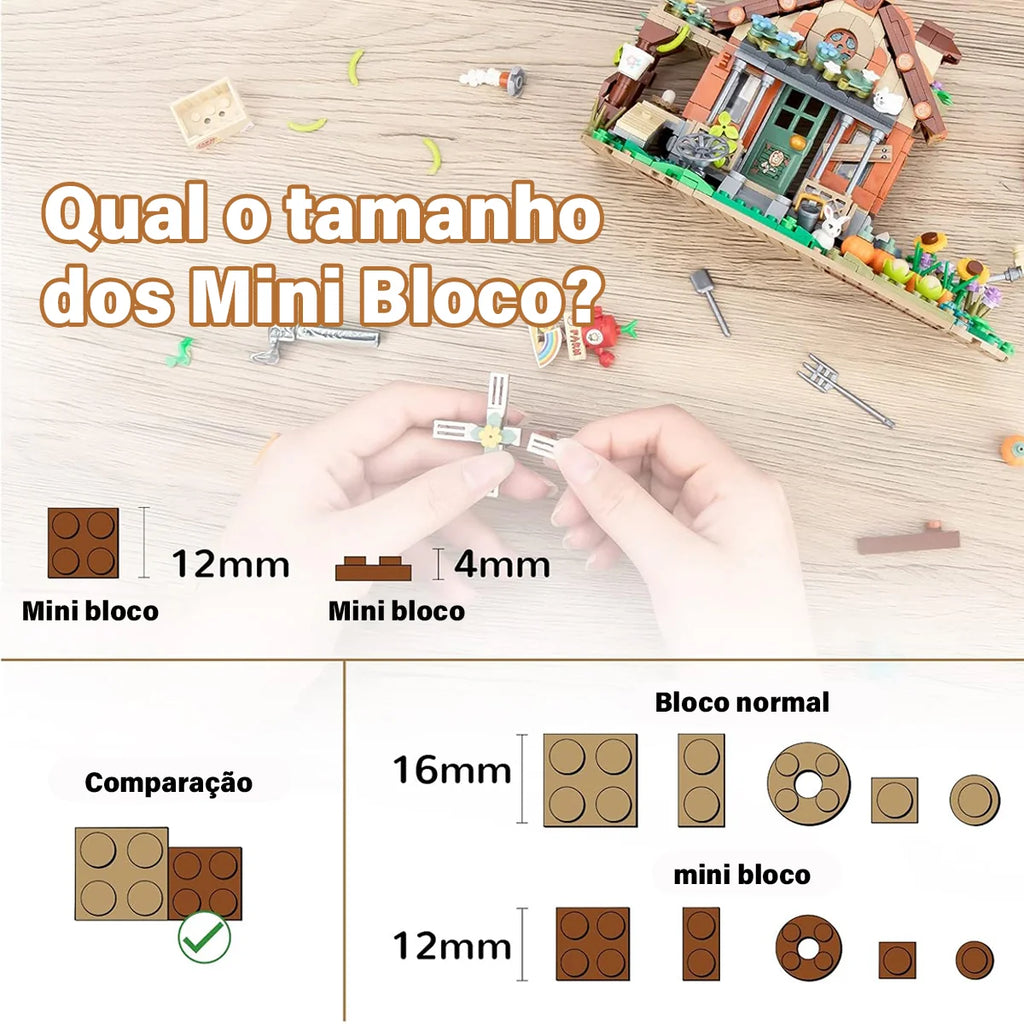 Bloco de Montar Fazenda Puzzle 899 Peças de Encaixar Crianças Adulto Adolescentes Infantil Bloco de Construção Decoração Colecionador