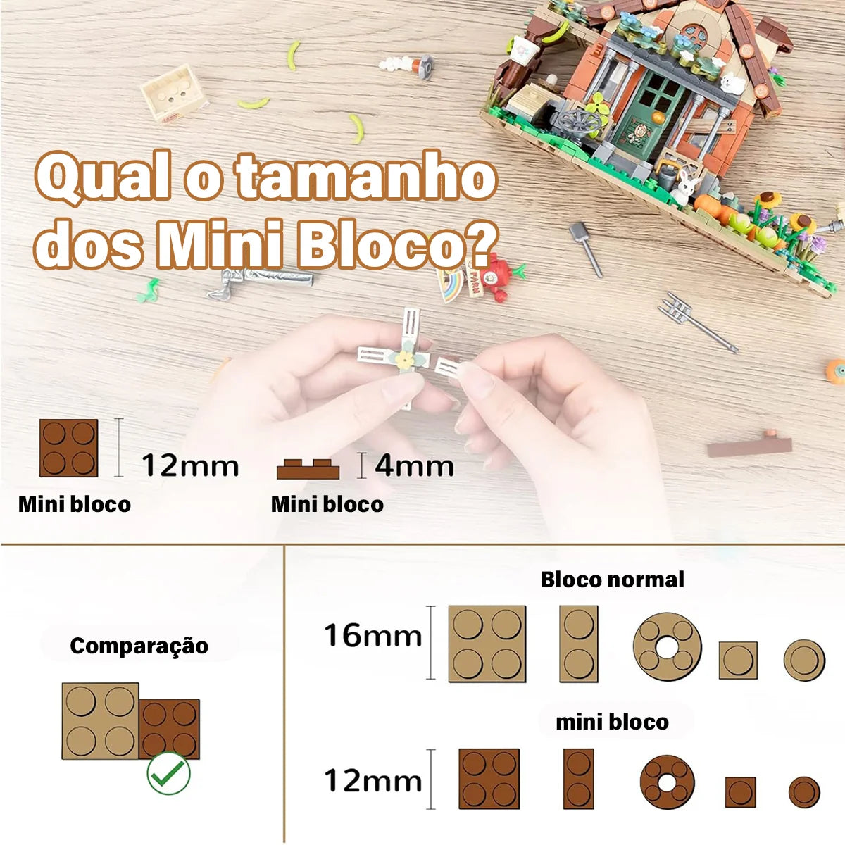 Bloco de Montar Fazenda Puzzle 899 Peças de Encaixar Crianças Adulto Adolescentes Infantil Bloco de Construção Decoração Colecionador