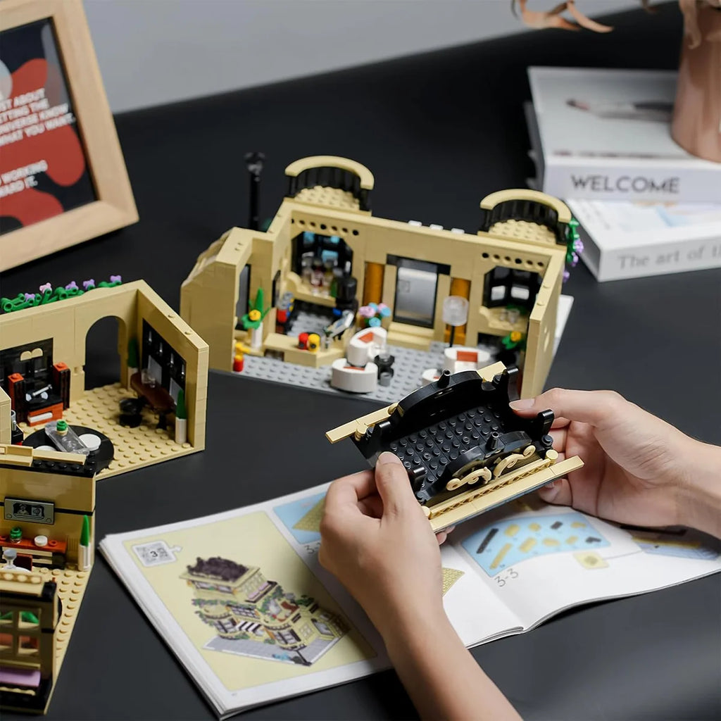 Bloco de Montar Café Puzzle 1443 Peças de Encaixar Com Luzes LED Crianças Adulto Adolescentes Infantil Bloco de Construção Decoração Colecionador