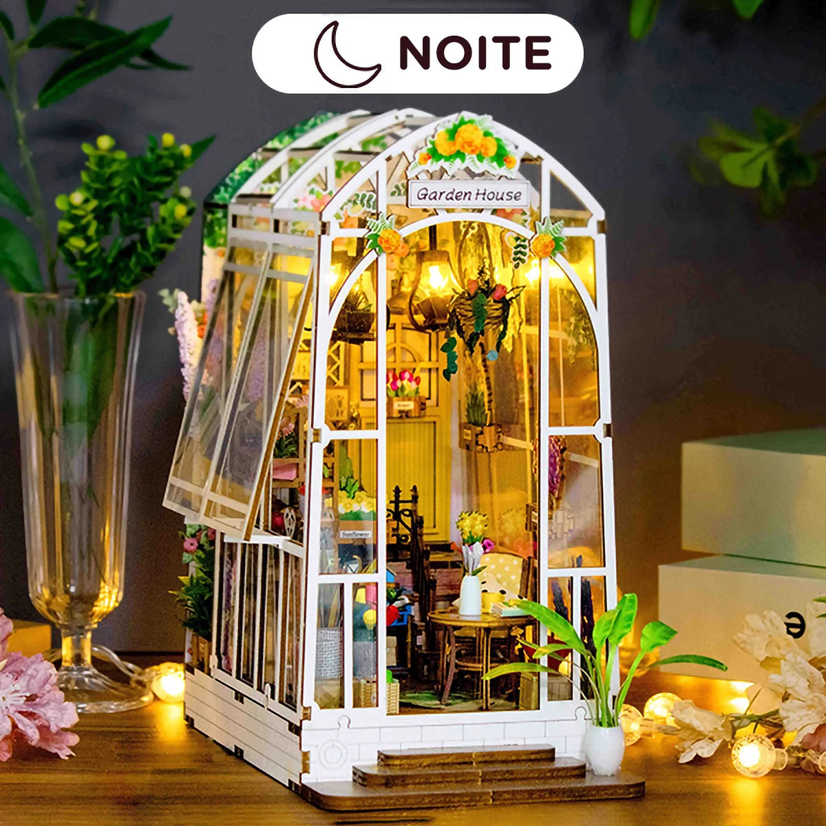 Bloco de Montar Jardim Mágico de Encaixar Com Luzes LED Crianças Adulto Adolescentes Infantil Bloco de Construção Decoração Colecionador