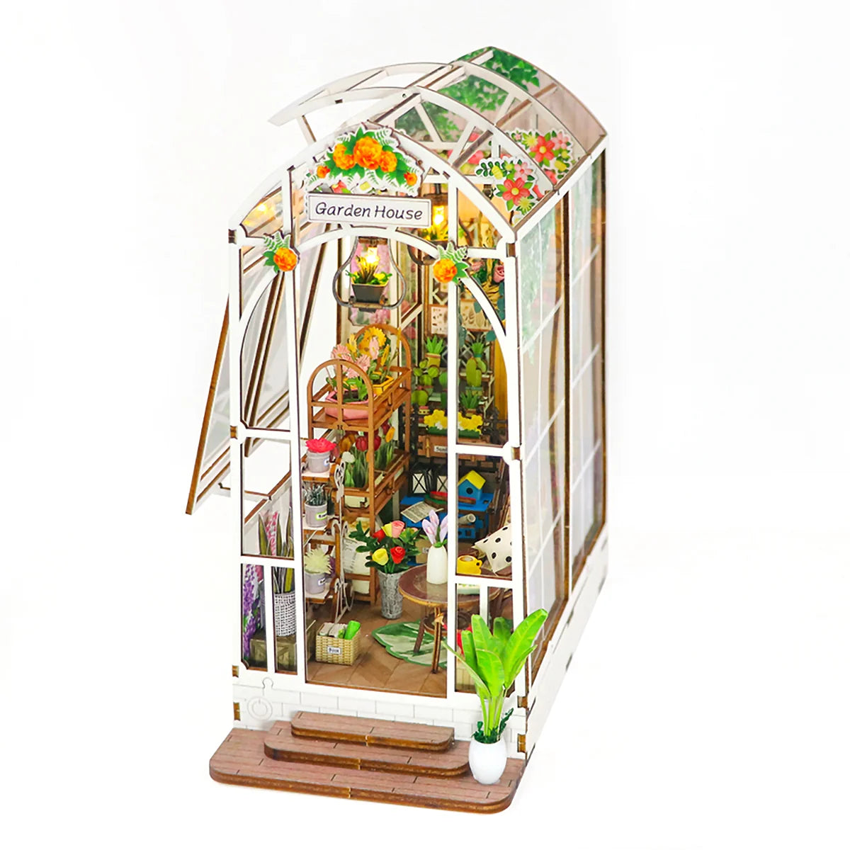 Bloco de Montar Jardim Mágico de Encaixar Com Luzes LED Crianças Adulto Adolescentes Infantil Bloco de Construção Decoração Colecionador