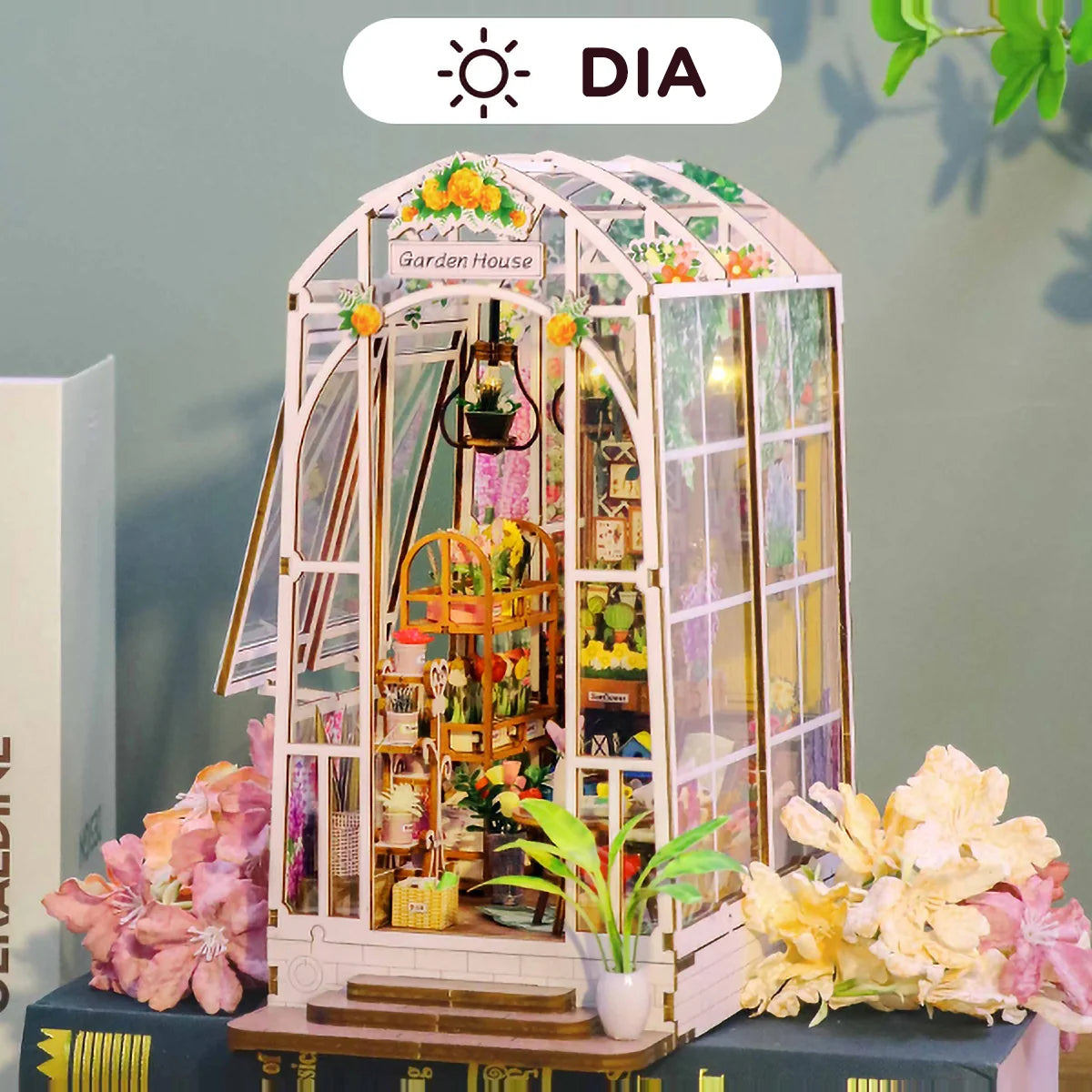 Bloco de Montar Jardim Mágico de Encaixar Com Luzes LED Crianças Adulto Adolescentes Infantil Bloco de Construção Decoração Colecionador
