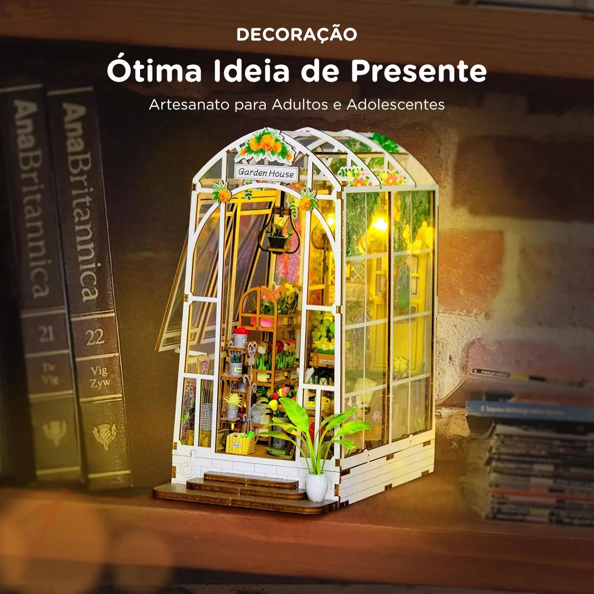 Bloco de Montar Jardim Mágico de Encaixar Com Luzes LED Crianças Adulto Adolescentes Infantil Bloco de Construção Decoração Colecionador