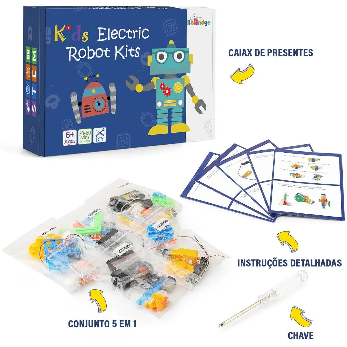 Kits de Ciência de Robótica STEM 5em 1 Bloco de Montar Encaixe Brinquedo Educativo Infantil de Construção