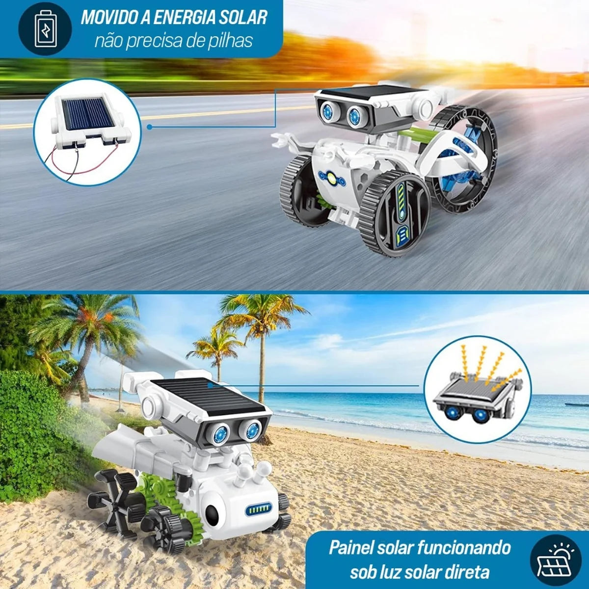 Blocos De Construção Robô Solar Car Veículos Brinquedos Educativos Para Crianças 12 Em 1 Brastoy