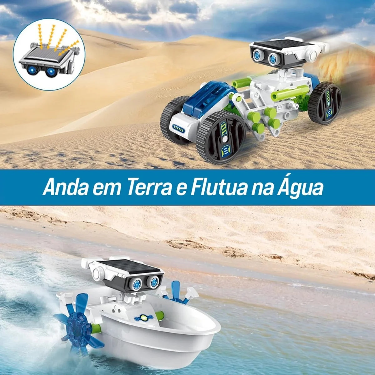 Blocos De Construção Robô Solar Car Veículos Brinquedos Educativos Para Crianças 12 Em 1 Brastoy