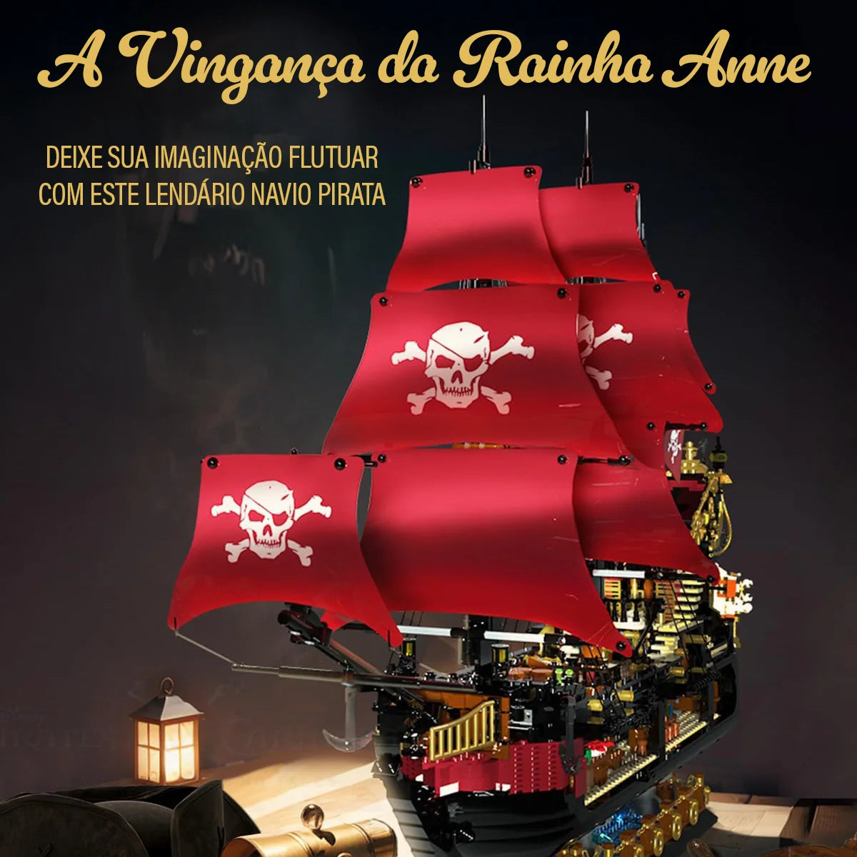 Bloco de Montar de Encaixe Navio Pirata 3399 peças Decoração Brinquedo Educativo Infantil Adolescente Adulto Conjunto de Construção