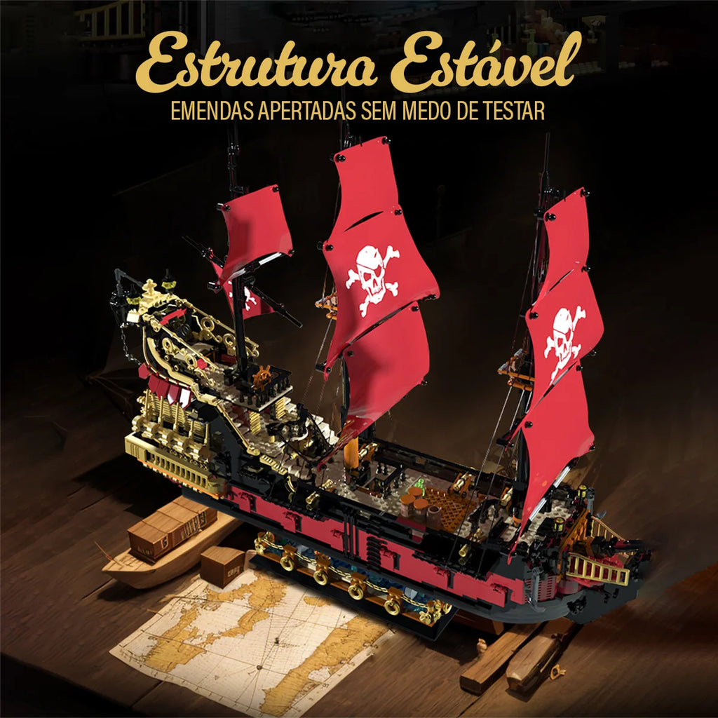 Bloco de Montar de Encaixe Navio Pirata 3399 peças Decoração Brinquedo Educativo Infantil Adolescente Adulto Conjunto de Construção
