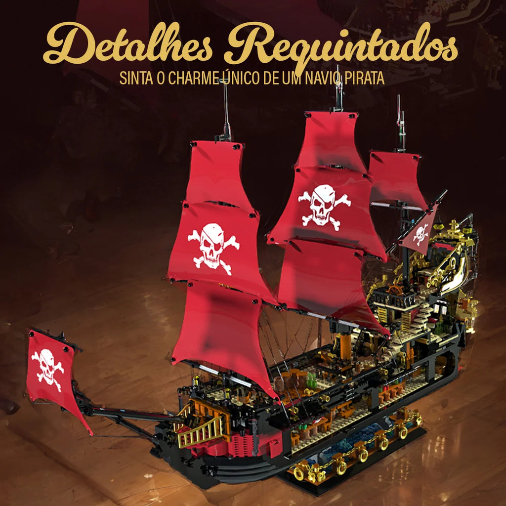 Bloco de Montar de Encaixe Navio Pirata 3399 peças Decoração Brinquedo Educativo Infantil Adolescente Adulto Conjunto de Construção
