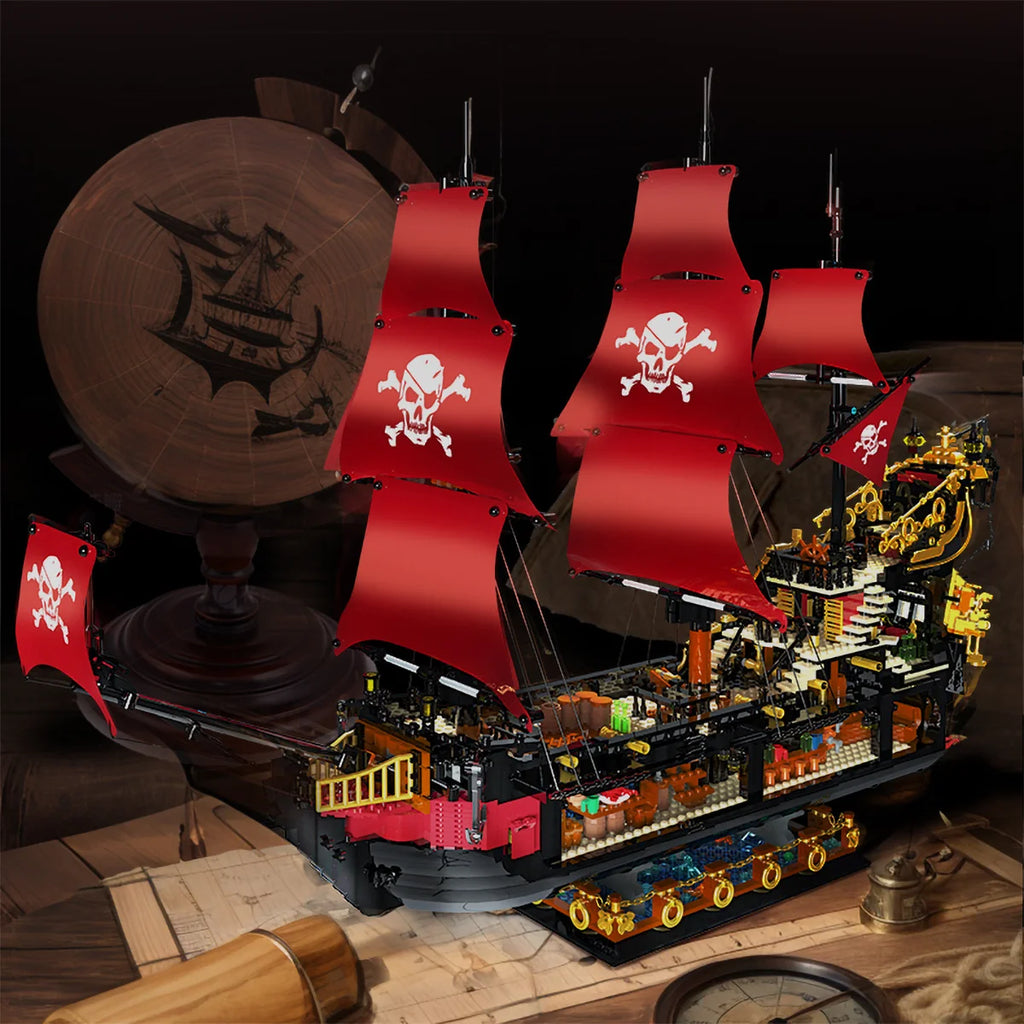 Bloco de Montar de Encaixe Navio Pirata 3399 peças Decoração Brinquedo Educativo Infantil Adolescente Adulto Conjunto de Construção