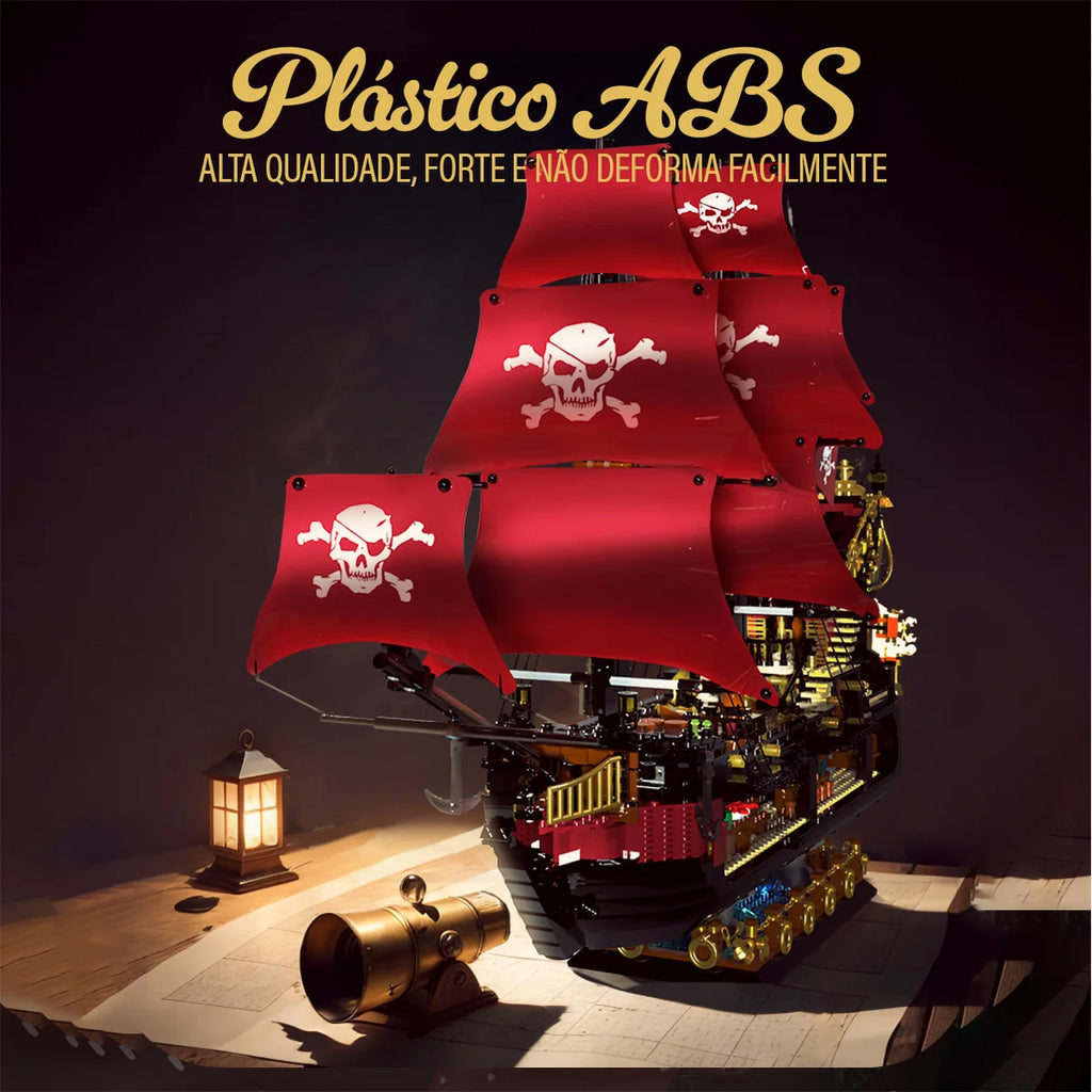 Bloco de Montar de Encaixe Navio Pirata 3399 peças Decoração Brinquedo Educativo Infantil Adolescente Adulto Conjunto de Construção