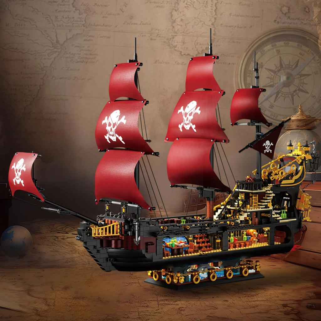 Bloco de Montar de Encaixe Navio Pirata 3399 peças Decoração Brinquedo Educativo Infantil Adolescente Adulto Conjunto de Construção