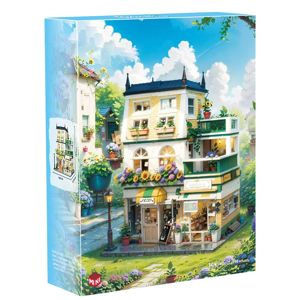 Bloco de Montar de Encaixe Hotel com 3 Andares 998 peças Decoração Brinquedo Educativo Infantil Adolescente Adulto Conjunto de Construção