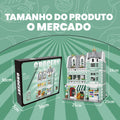 Bloco de Montar Loja de Conveniência de Três Andares com LED 2225 peças Decoração Brinquedo Educativo Infantil Adulto