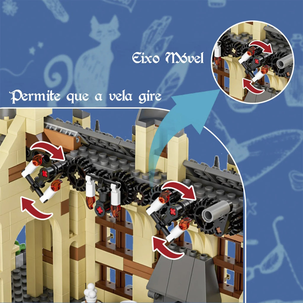 Bloco de Montar Magic Grand Hall 1813 peças Decoração Brinquedo Educativo Infantil Adolescente Adulto Conjunto de Construção