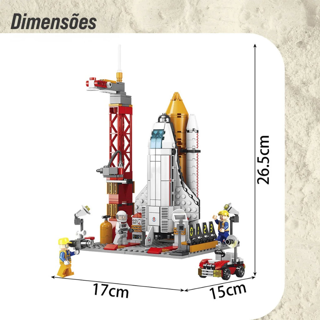 Bloco de Montar Nave Espacial 494 peças Decoração Brinquedo Educativo Infantil Adolescente Adulto Conjunto de Construção