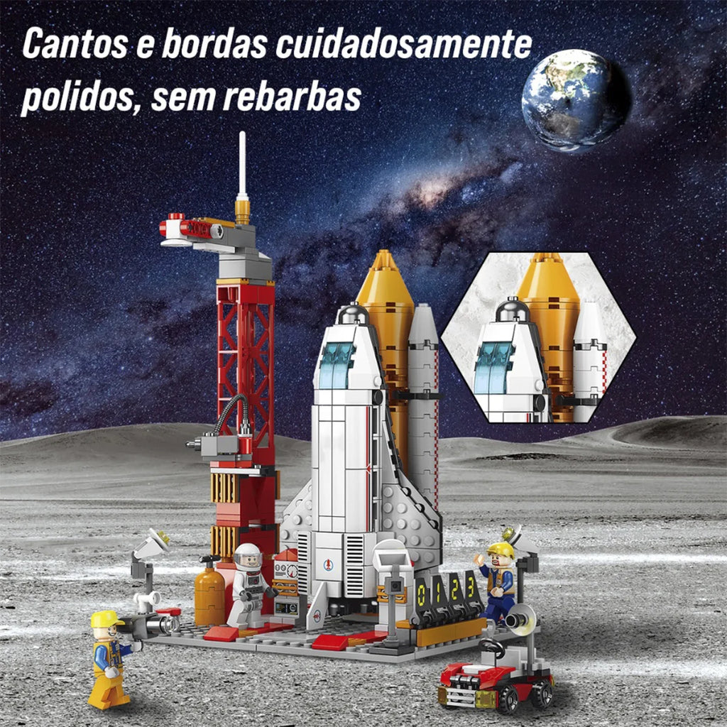 Bloco de Montar Nave Espacial 494 peças Decoração Brinquedo Educativo Infantil Adolescente Adulto Conjunto de Construção