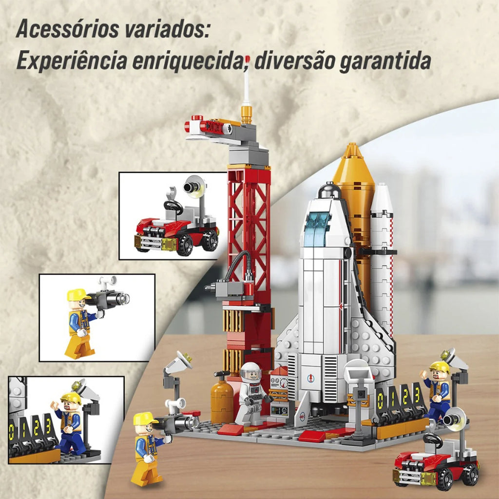 Bloco de Montar Nave Espacial 494 peças Decoração Brinquedo Educativo Infantil Adolescente Adulto Conjunto de Construção