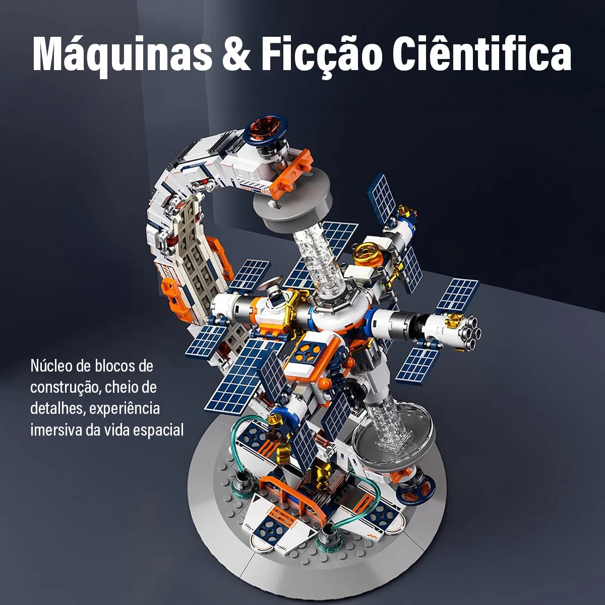 Bloco de Montar Globo Terrestre Mapa Múndi Futurista Puzzle 770 Peças de Encaixar Decoração Colecionador Brinquedo Infantil Adulto
