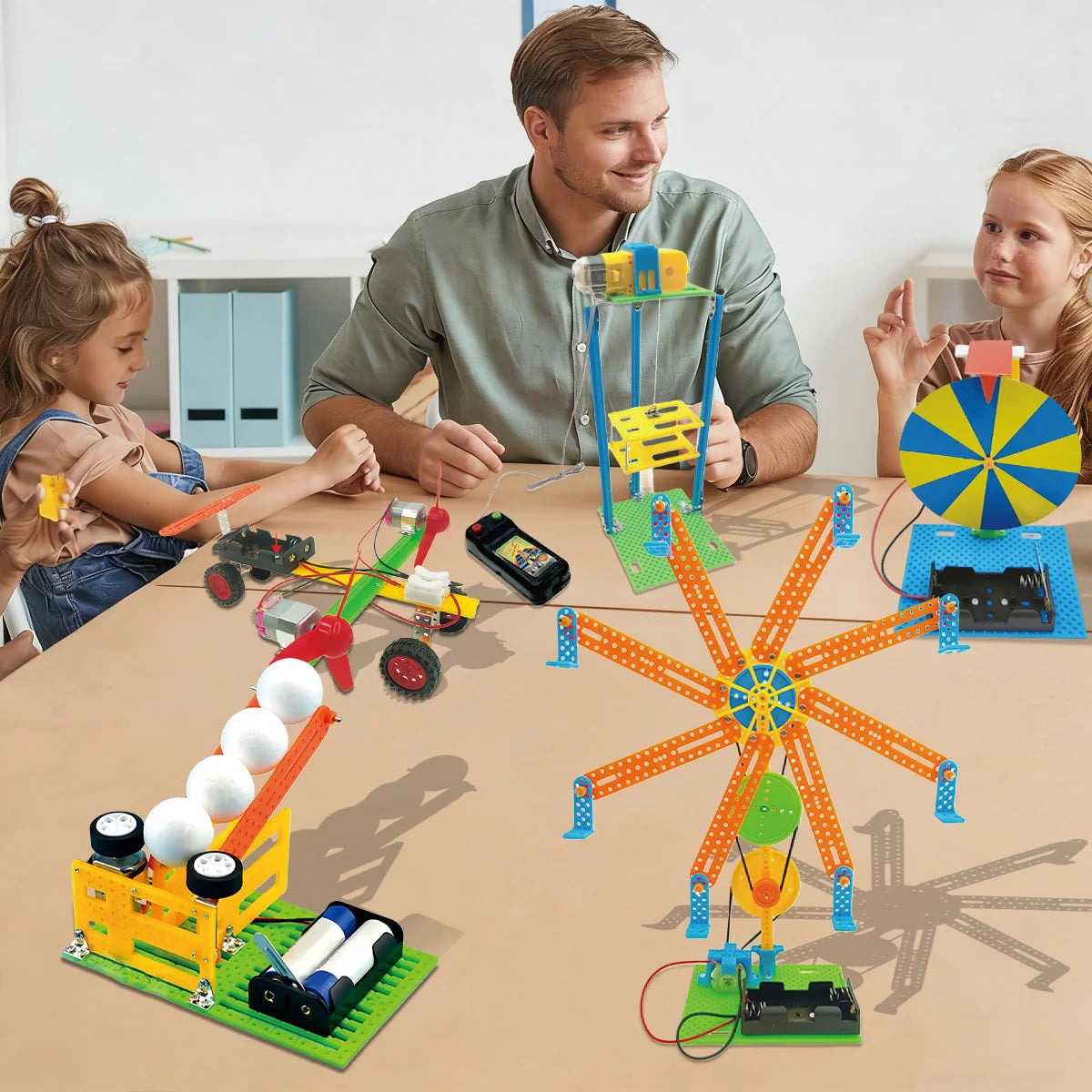 Bloco de Montar Construção Stem Brinquedo Educativo 5 Em 1 Brastoy