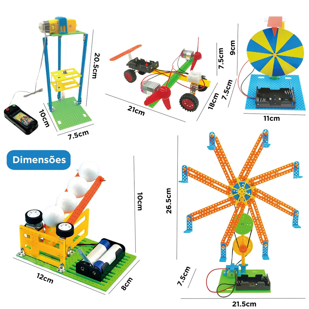 Bloco de Montar Construção Stem Brinquedo Educativo 5 Em 1 Brastoy