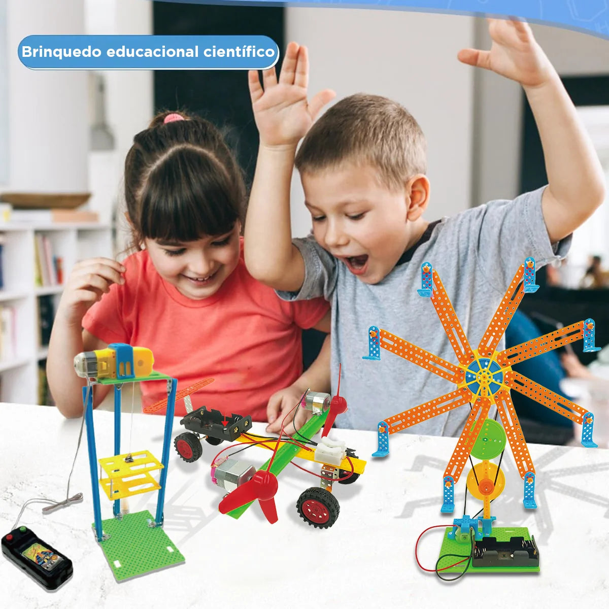 Bloco de Montar Construção Stem Brinquedo Educativo 5 Em 1 Brastoy