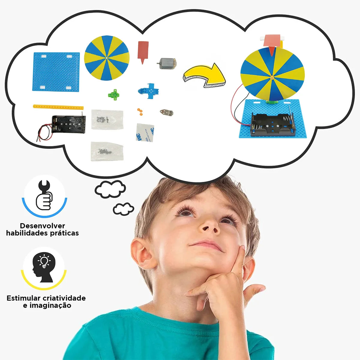 Bloco de Montar Construção Stem Brinquedo Educativo 5 Em 1 Brastoy