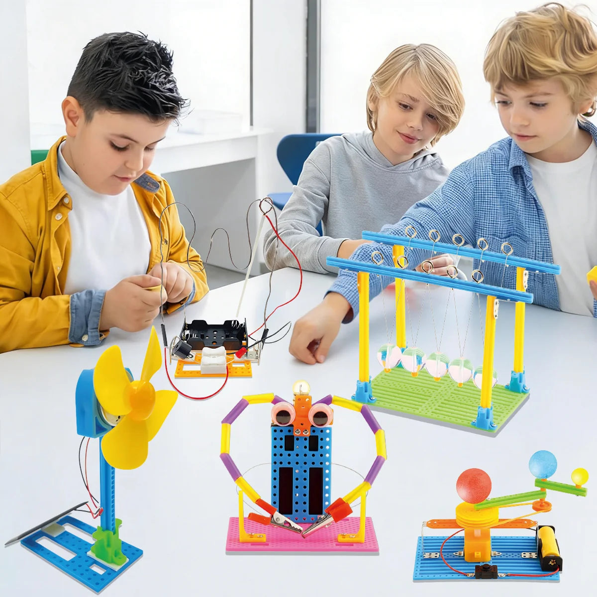 Blocos de Montar Construção Stem Brinquedo Educativo 5 Em 1 Brastoy