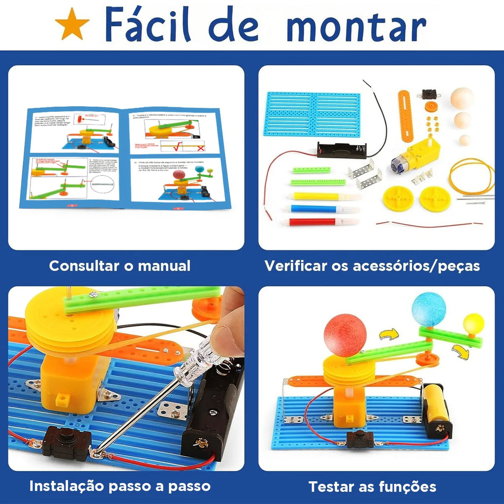 Blocos de Montar Construção Stem Brinquedo Educativo 5 Em 1 Brastoy