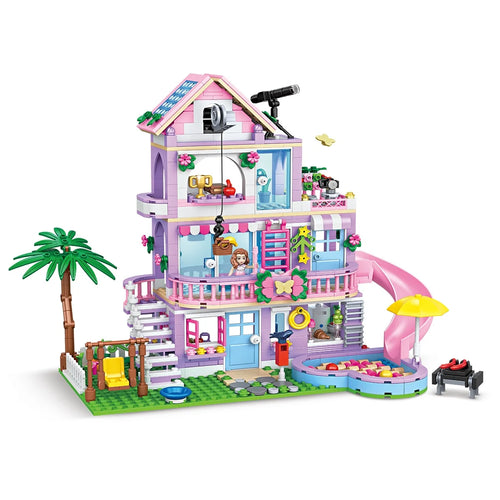 Bloco De Montar 775 Peças Encaixe Brinquedo Educativo Arquitetônicos De Vila De Jardim
