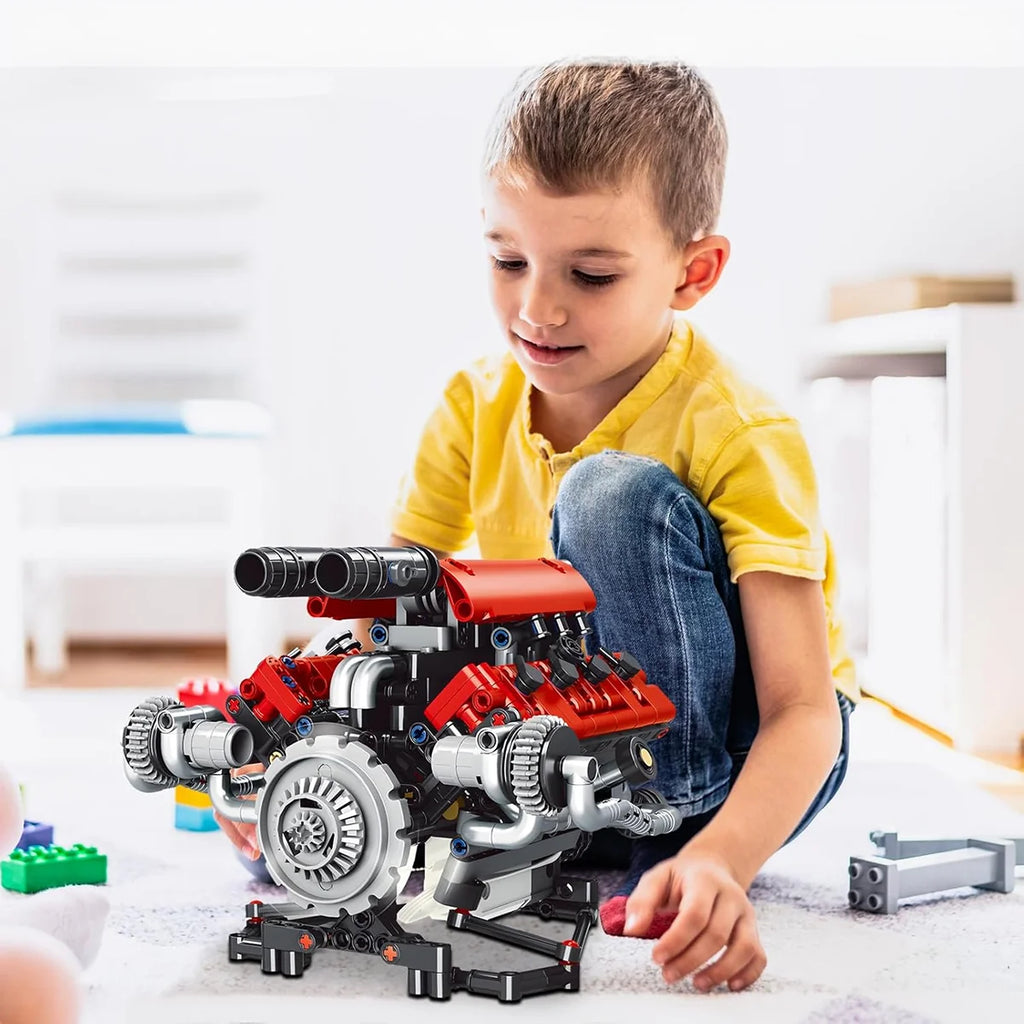 Conjunto De Blocos De Construção De Motor V8 660 Peças Motor V8 Bloco de Montar Educativo