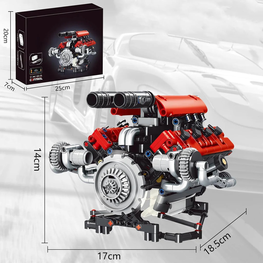 Conjunto De Blocos De Construção De Motor V8 660 Peças Motor V8 Bloco de Montar Educativo
