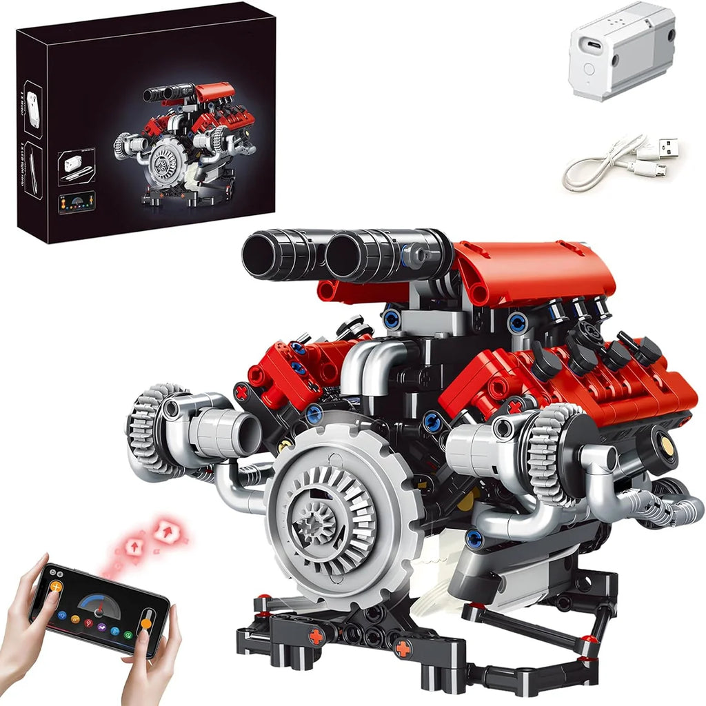 Conjunto De Blocos De Construção De Motor V8 660 Peças Motor V8 Bloco de Montar Educativo