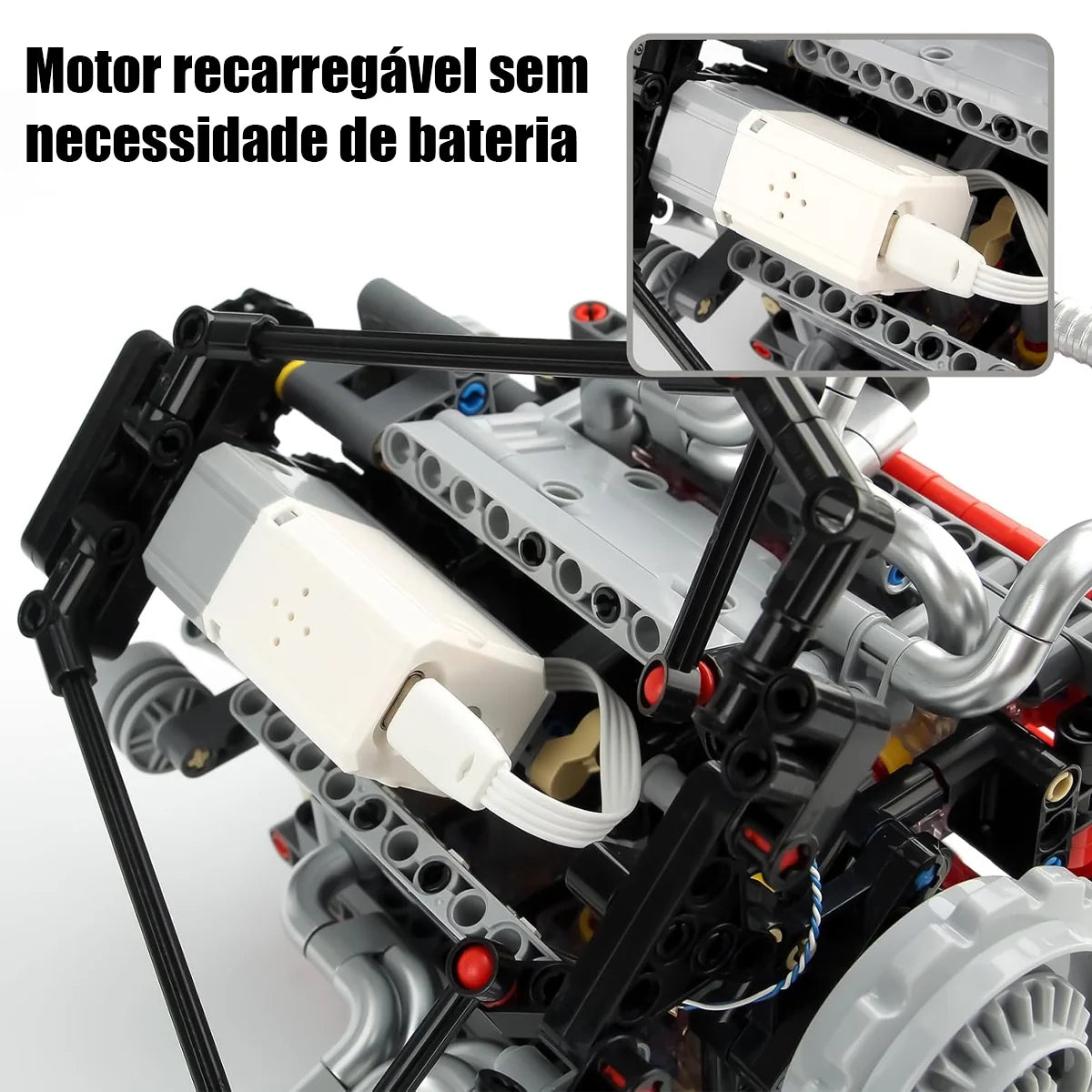 Conjunto De Blocos De Construção De Motor V8 660 Peças Motor V8 Bloco de Montar Educativo