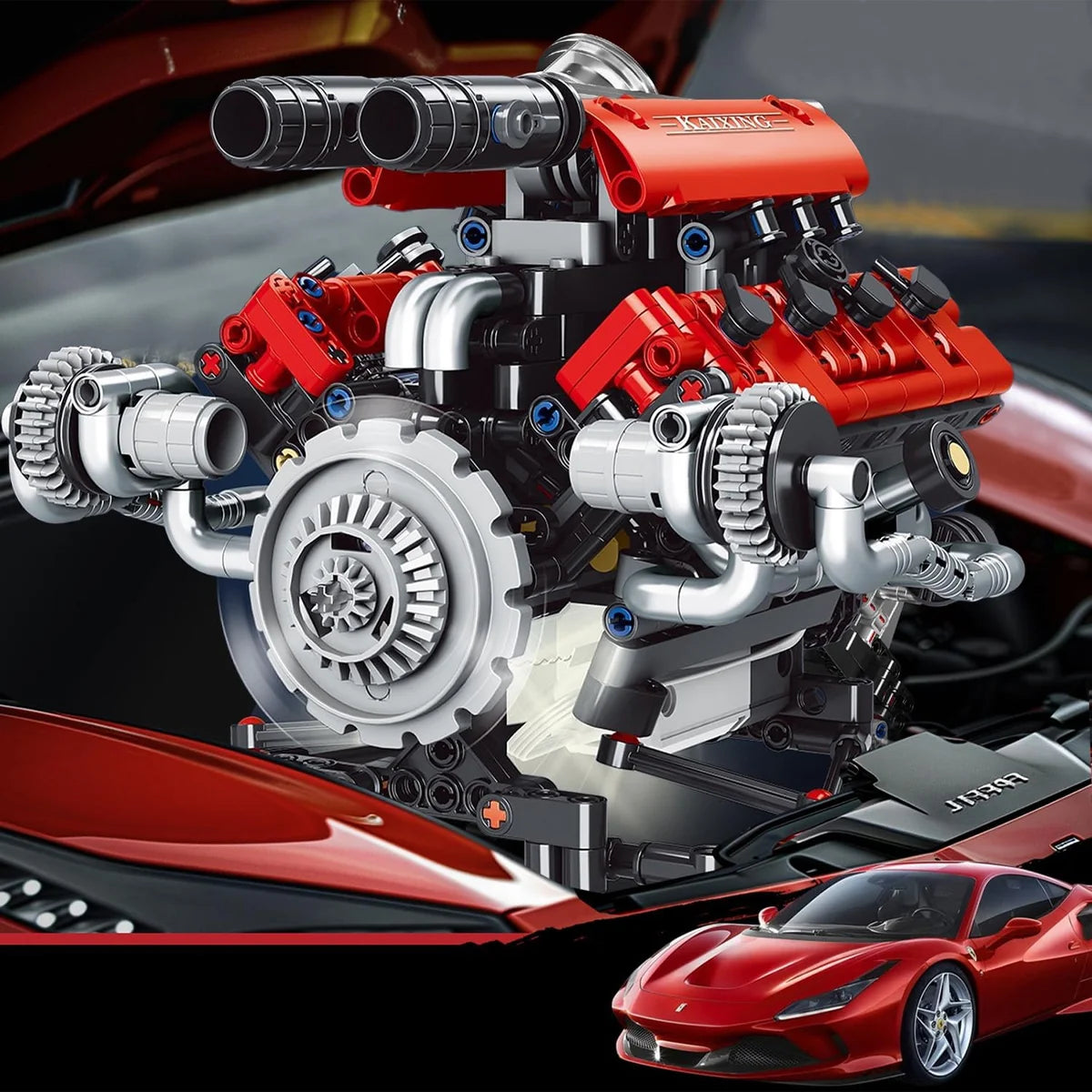 Conjunto De Blocos De Construção De Motor V8 660 Peças Motor V8 Bloco de Montar Educativo