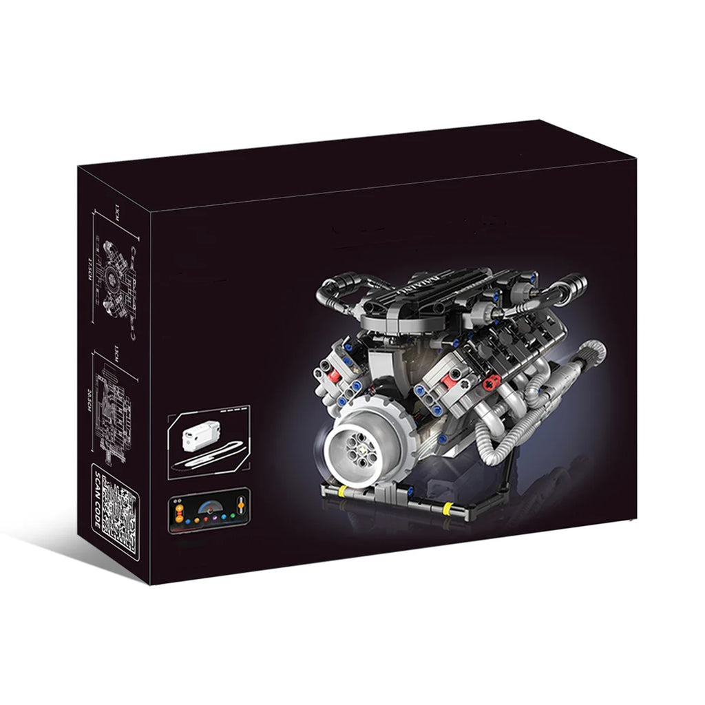 Conjunto De Blocos De Construção De Motor V8 715 Peças De Montar Encaixe Brastoy