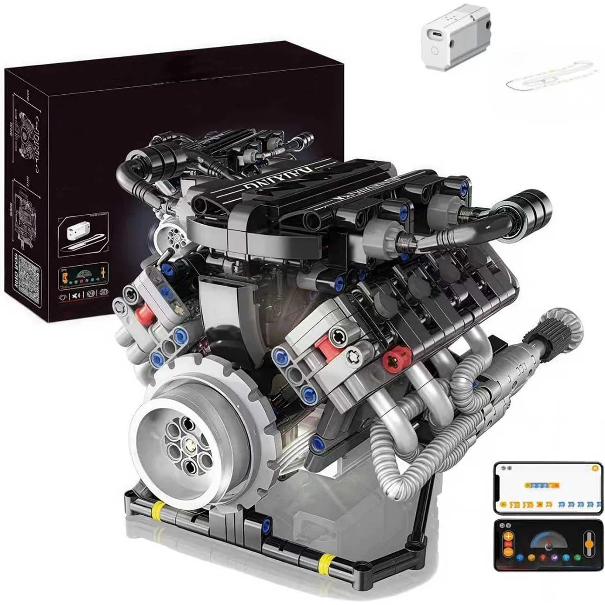 Conjunto De Blocos De Construção De Motor V8 715 Peças De Montar Encaixe Brastoy