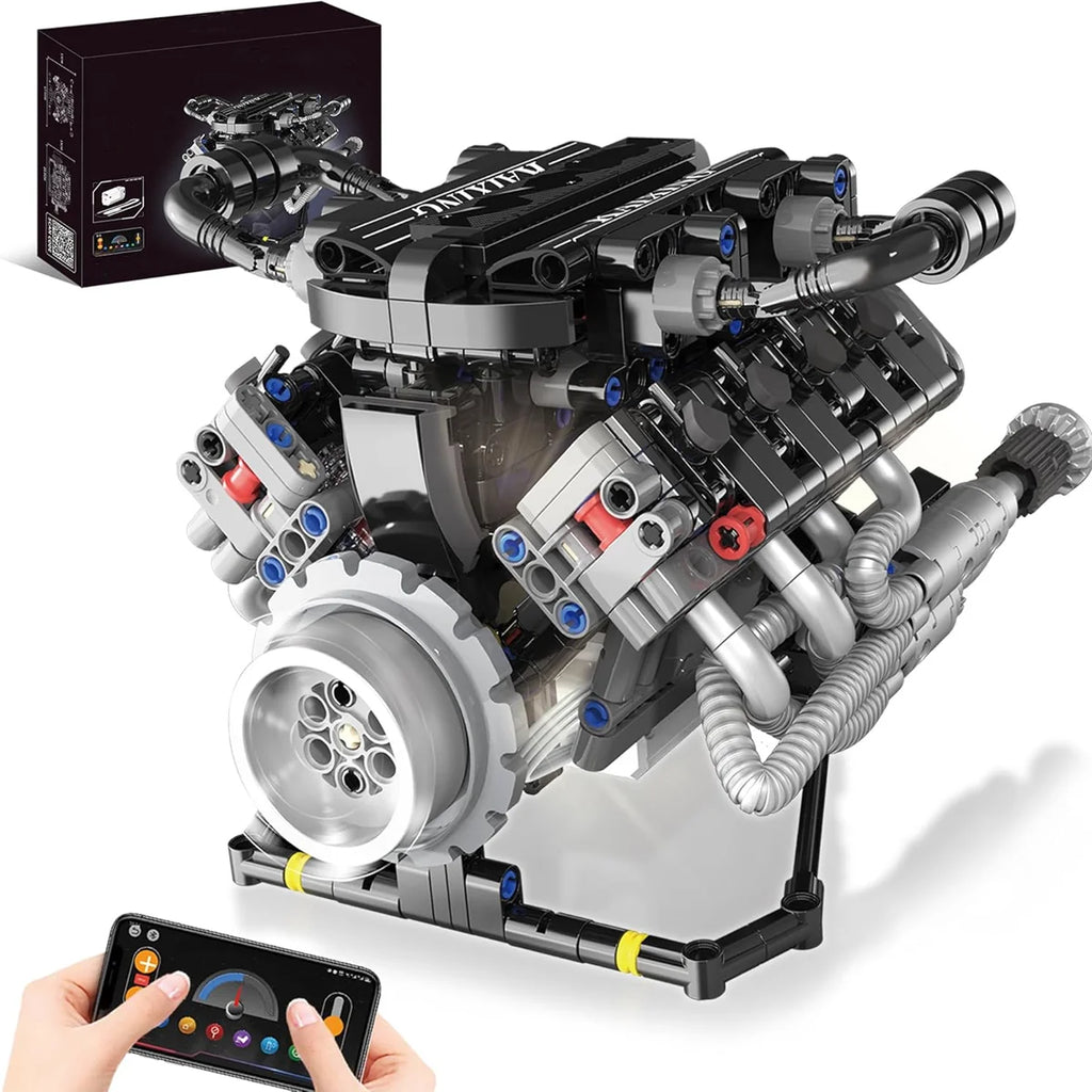 Conjunto De Blocos De Construção De Motor V8 715 Peças De Montar Encaixe Brastoy