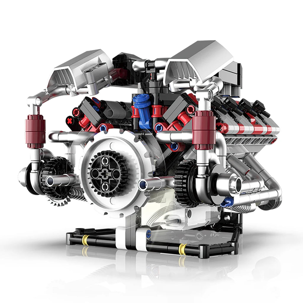 Conjunto De Bloco De Construção De Motor V8 700 Peças Bloco de Montar Encaixe Brinquedo Educativo