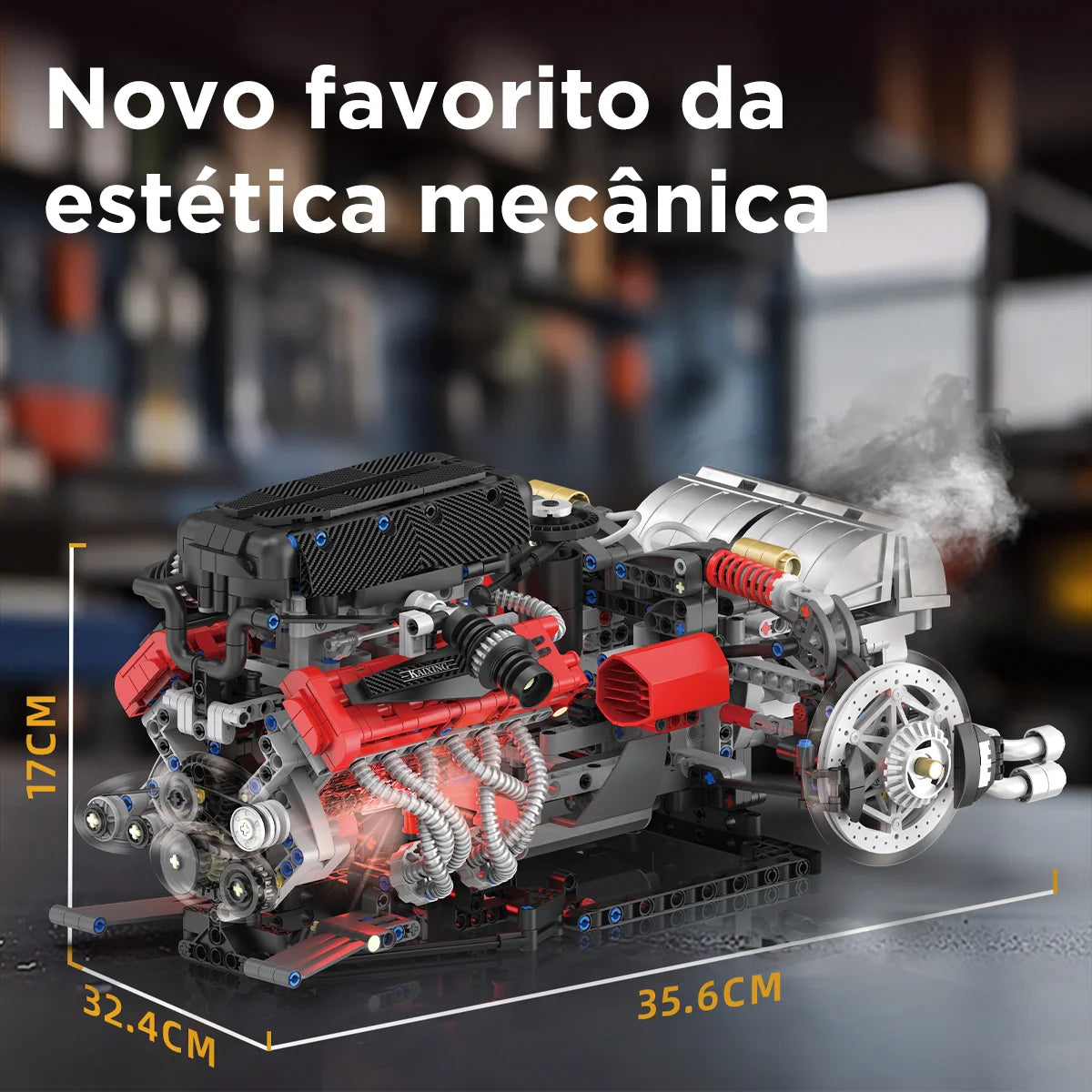 Conjunto De Bloco De Construção De Motor V12 1610 Peças Bloco de Montar Encaixe DK327 Brastoy