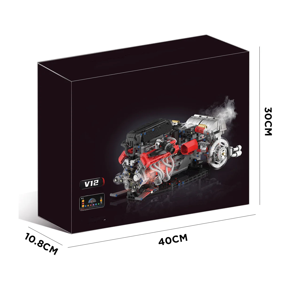 Conjunto De Bloco De Construção De Motor V12 1610 Peças Bloco de Montar Encaixe DK327 Brastoy