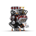 Bloco de Montar Motor V8 Funcional Bloco De Construção Encaixe 2347 Peças dk108 Brastoy