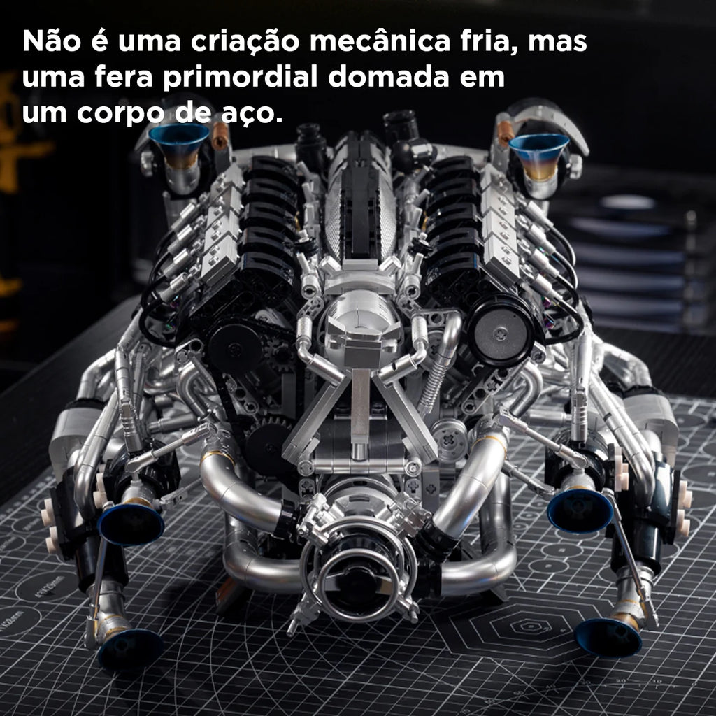 Bloco de Montar Motor V8 Funcional Bloco De Construção 2773 Peças de Encaixe dk111 Brastoy